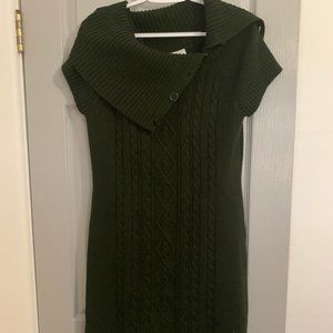Dark green sweater dress